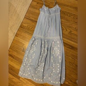 INTERMIX  Blue Maxi Dress with White Details